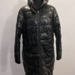 Laurier & Co Black 3/4 Puffer Jacket size Large with hood (used)